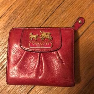 Pink Coach Bifold Card Wallet